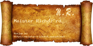 Meister Richárd névjegykártya